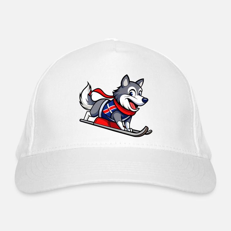 Determined Norwegian Elkhound Sled Racer Organic Baseball Cap