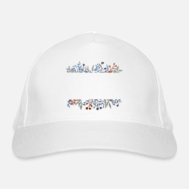 Floral Linear Border Organic Baseball Cap