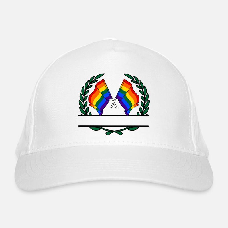 Drapeaux Bannière couronne de laurier arc-en-ciel Casquette classique bio