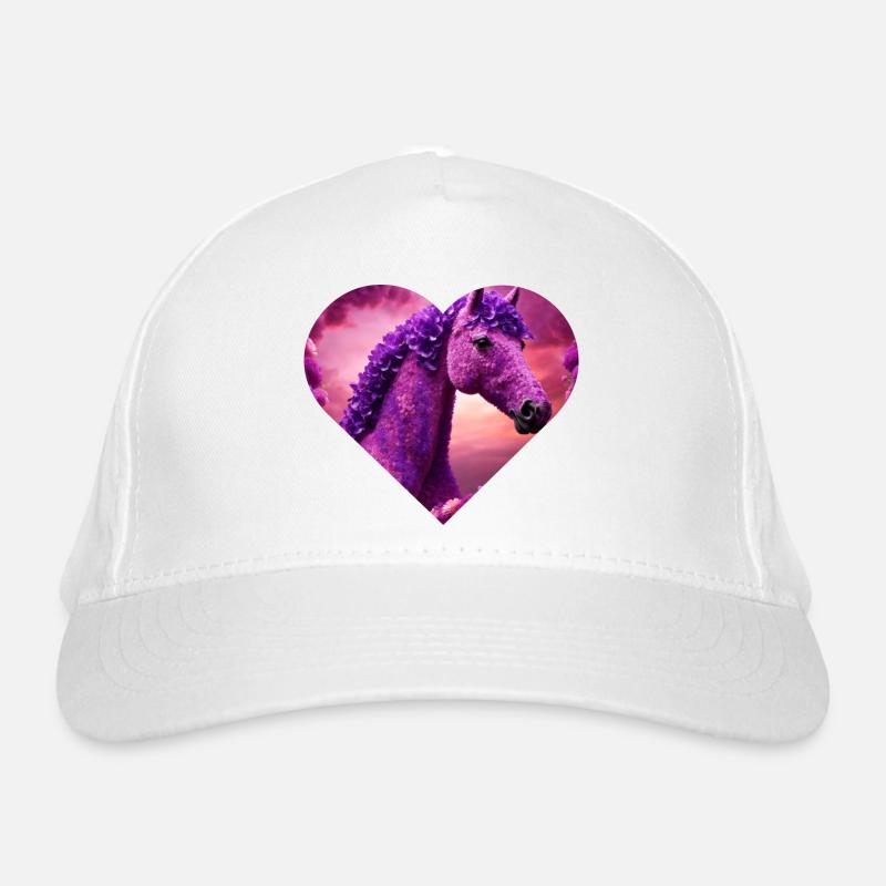 cheval garni de fleurs purples Casquette classique bio