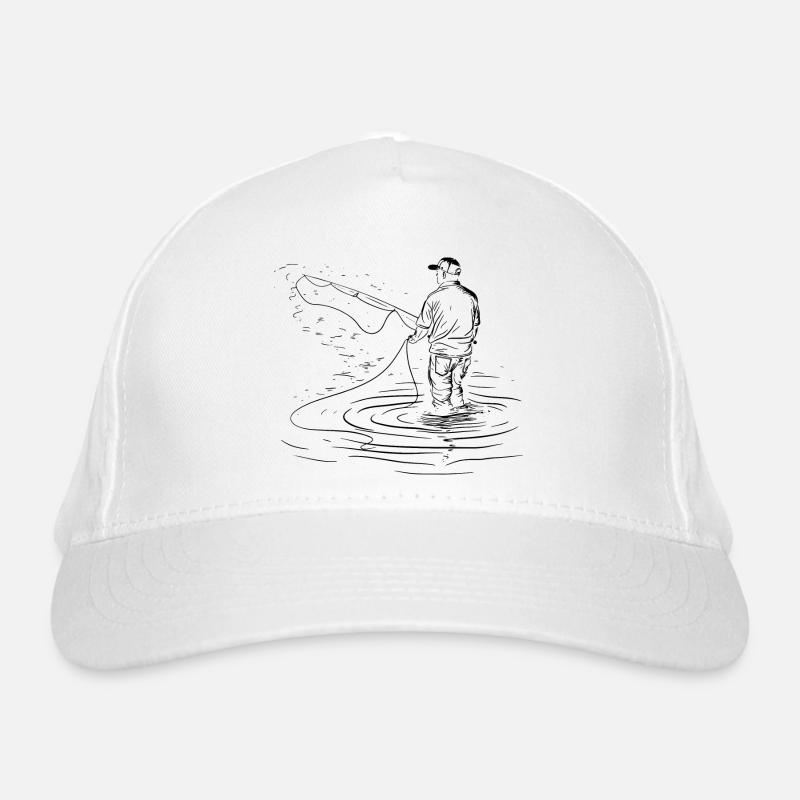 Angeln Zeichnung Bio-Baseballkappe