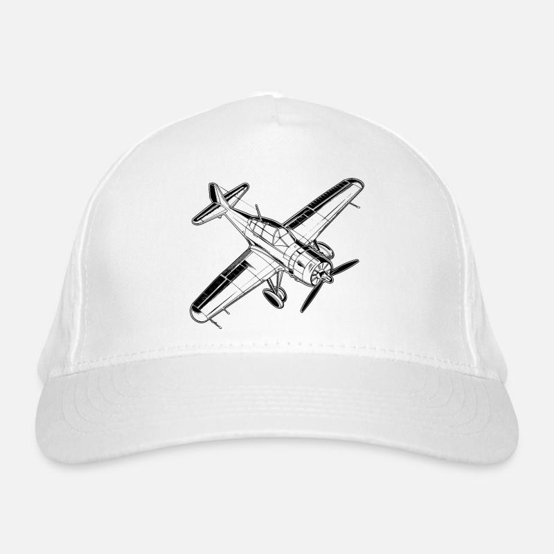 Propeller Plane Sketch Organic Baseball Cap