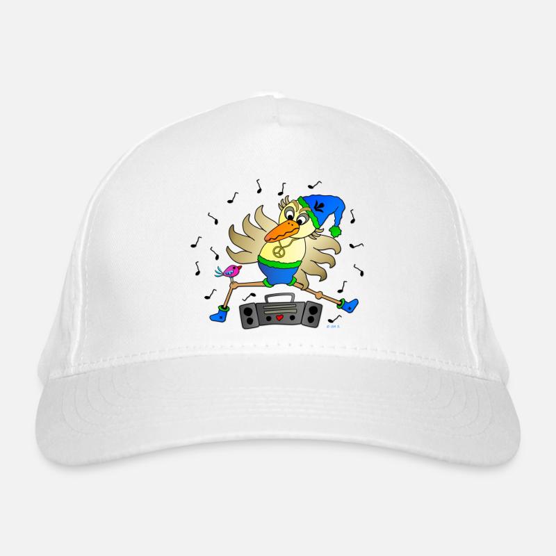 Étrange danseur d’oiseau avec Ghetto Blaster Bande dessinée amusante Casquette classique bio