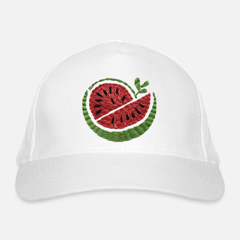 Gestickte Wassermelone Bio-Baseballkappe