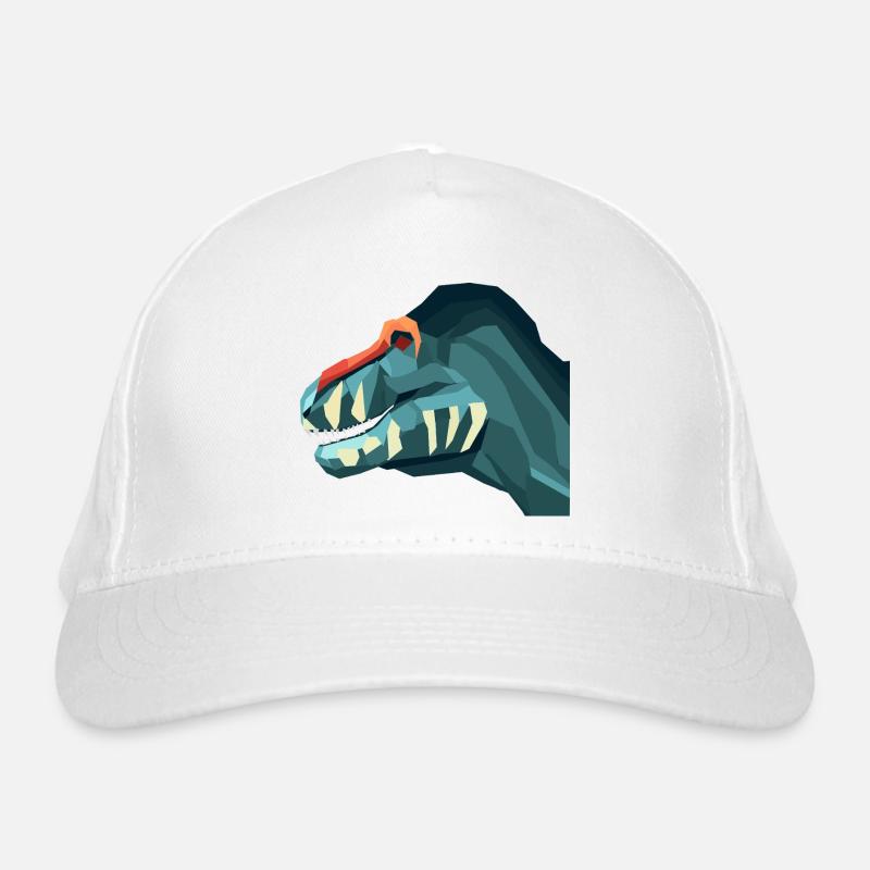 T. rex im geometrischen Stil - Bio-Baseballkappe - Weiß