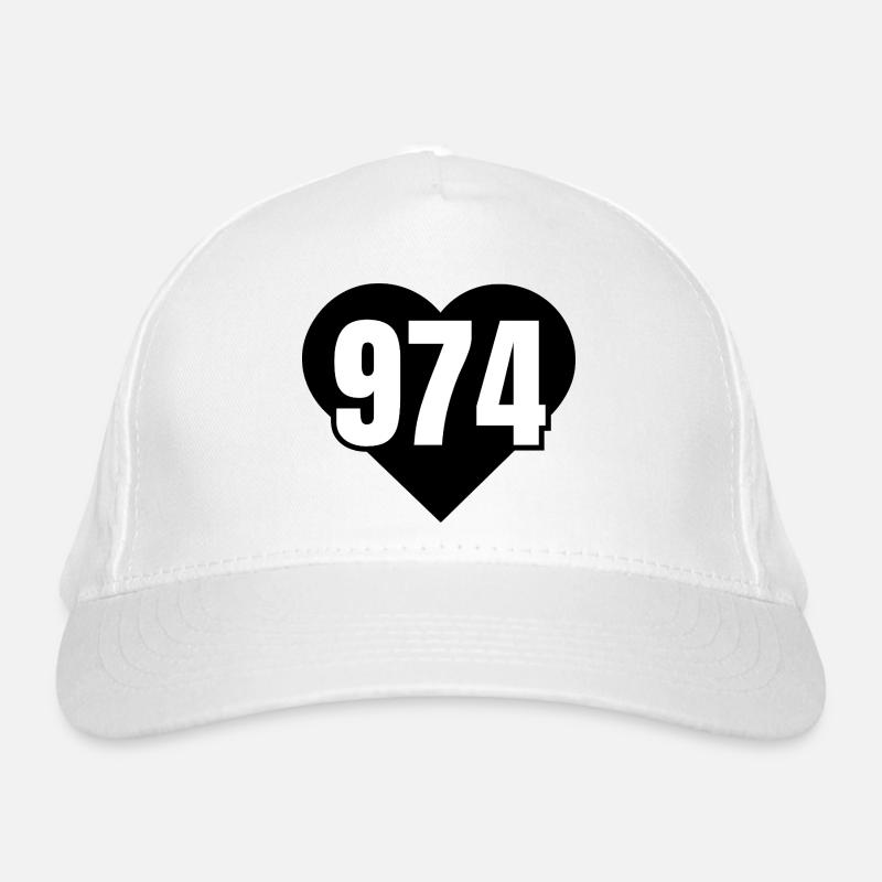 Nummer 974 in schwarz-weiß Bio-Baseballkappe