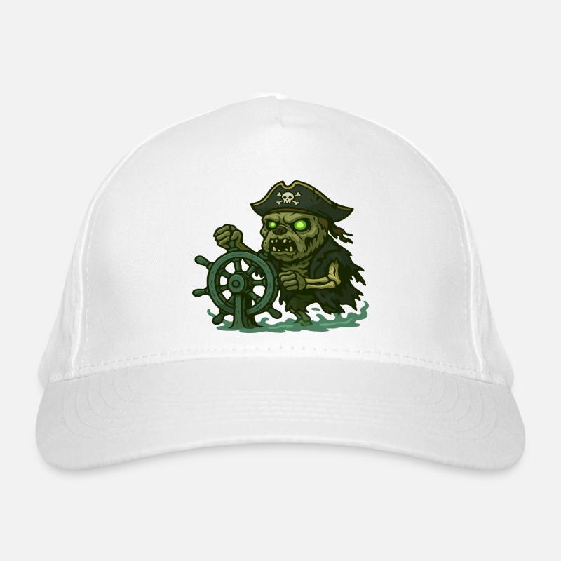 Zombie Pirate Steering Haunted Ghost Wheel Organic Baseball Cap