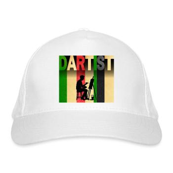 Dartist-Künstler im Atelier - Bio-Baseballkappe - Weiß - Vorne