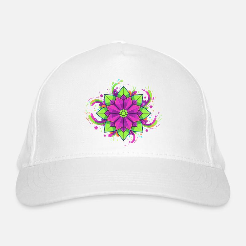 Fleur de mandala colorée Casquette classique bio