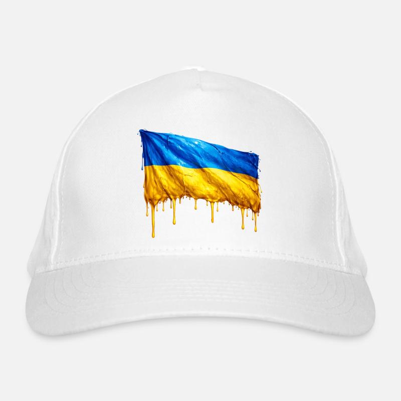 Drapeau ukrainien dégoulinant Casquette classique bio