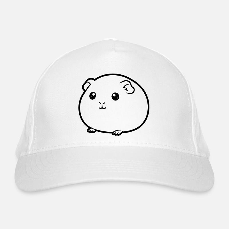Fat guinea pig comic silhouette Organic Baseball Cap
