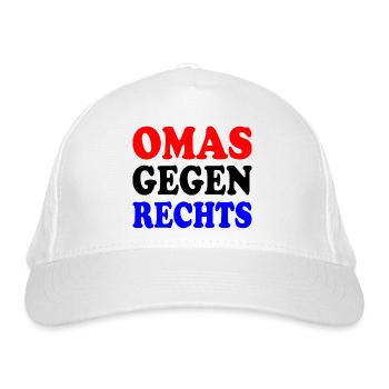 Omas gegen rechts - Bio-Baseballkappe - Weiß - Vorne