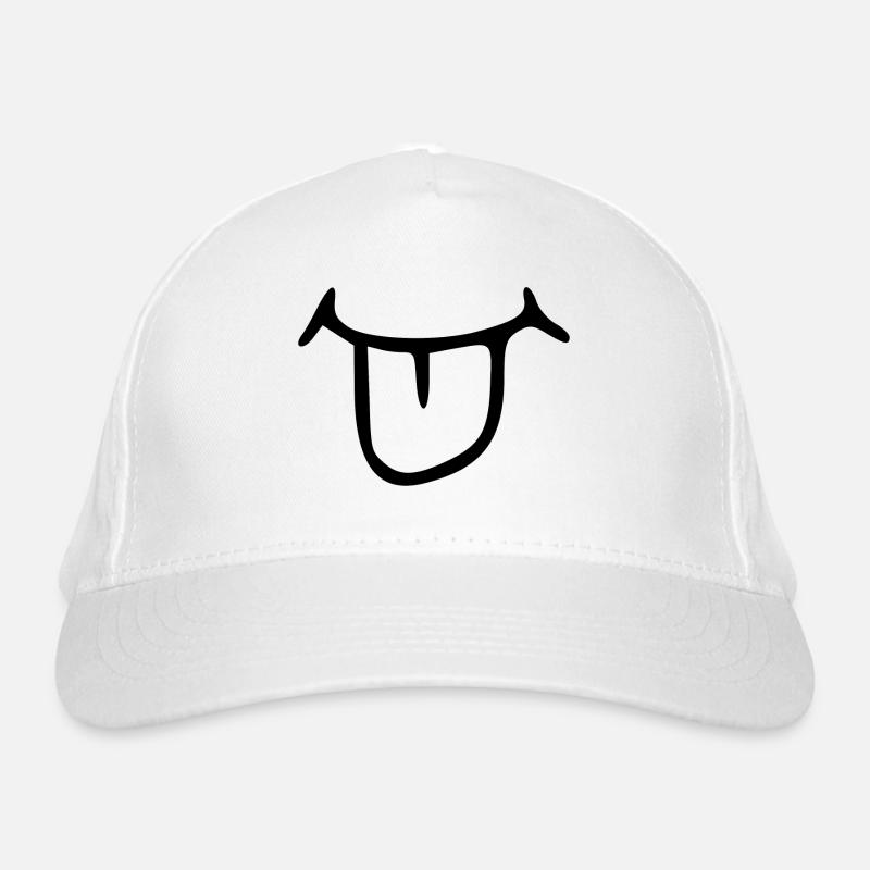 - Étirer la langue. Bouche langue Casquette classique bio