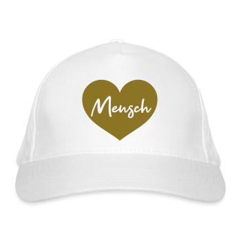 Mensch - Bio-Baseballkappe - Weiß - Vorne