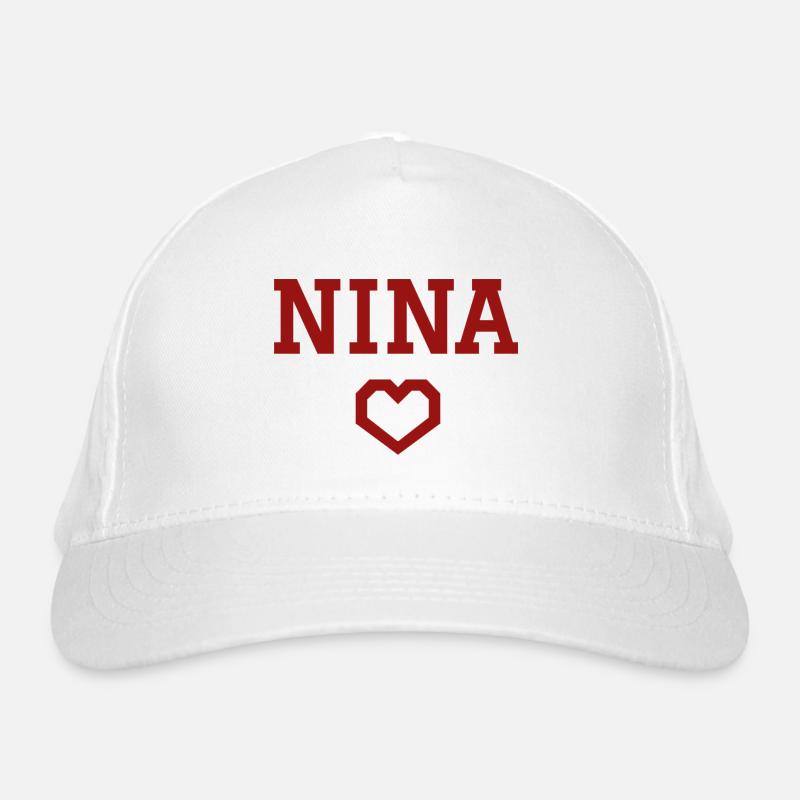 Nina-Herz - Bio-Baseballkappe - Weiß