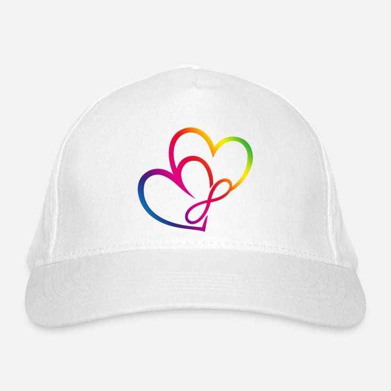 Deux cœurs Arc-en-ciel Infinity Love CSD LGBT Casquette classique bio