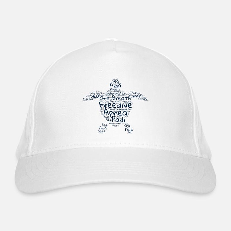 Freedive - Word Cloud Turtle Organic Baseball Cap