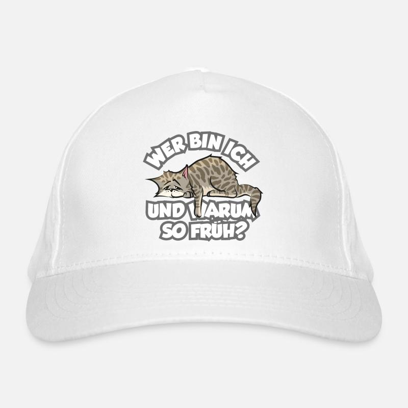 Niedliche Langschläfer Katze mit lustigem Spruch Bio-Baseballkappe