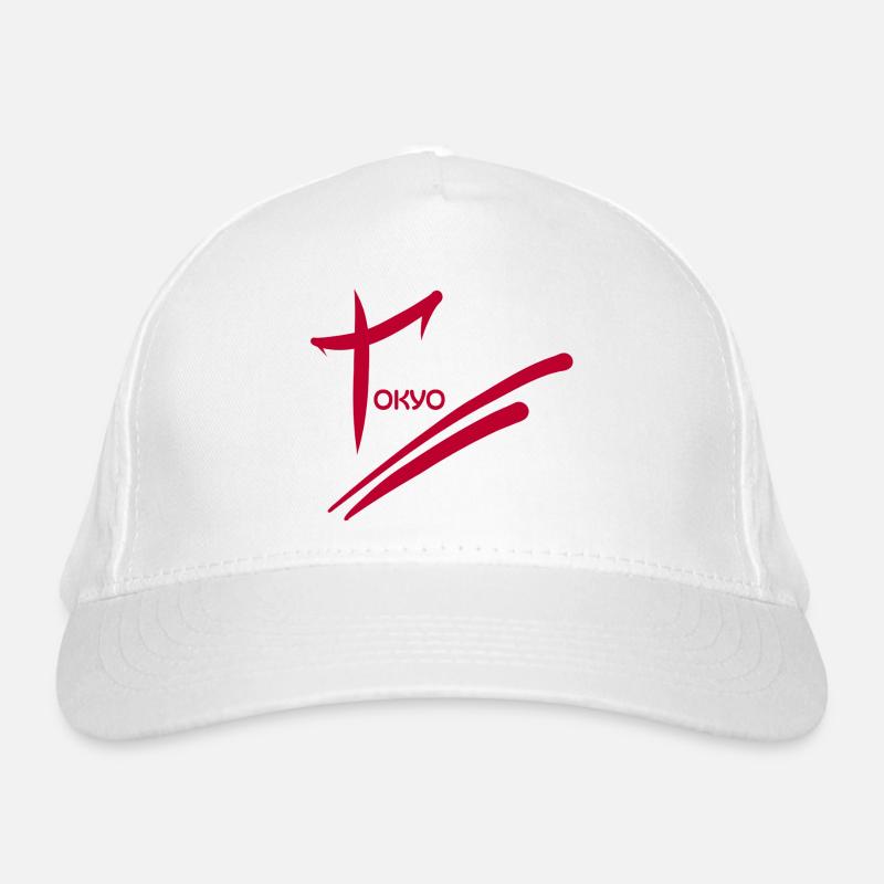 Tokyo Design - Rot - Bio-Baseballkappe - Weiß