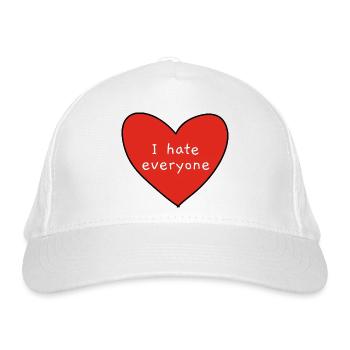 I Hate Everyone - Anti Social Shirt lustig Print - Bio-Baseballkappe - Weiß - Vorne