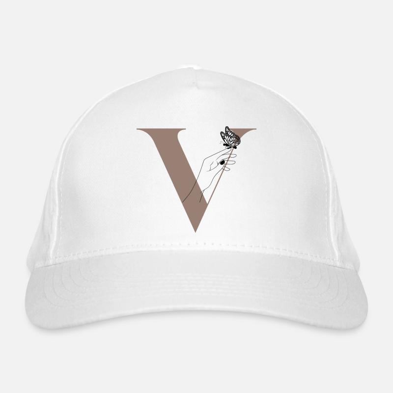 Buchstabe V Magischer Schmetterling Bio-Baseballkappe