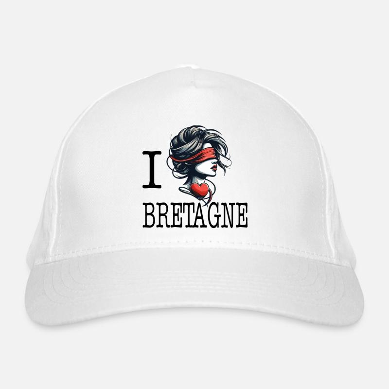 Ich liebe Bretagne bretonne amoureuse Bio-Baseballkappe