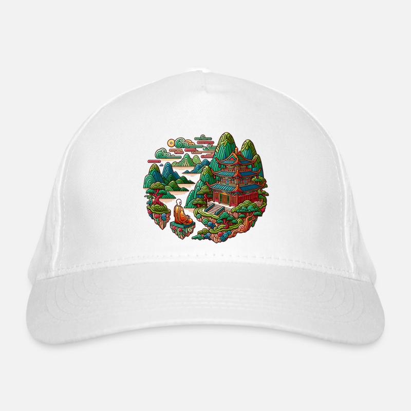 Farbenfrohes traditionelles chinesisches Haus Bio-Baseballkappe