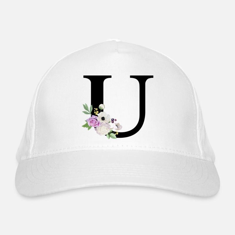 Lettre u floral violet Casquette classique bio