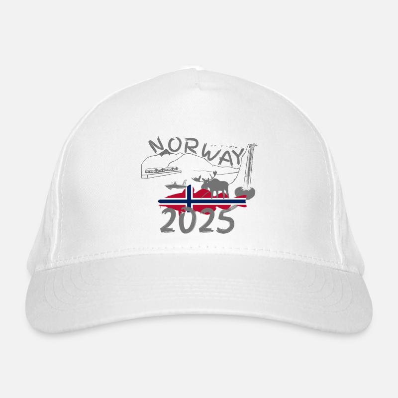 Norway 2025 Cod with mountains and moose fishing Organic Baseball Cap