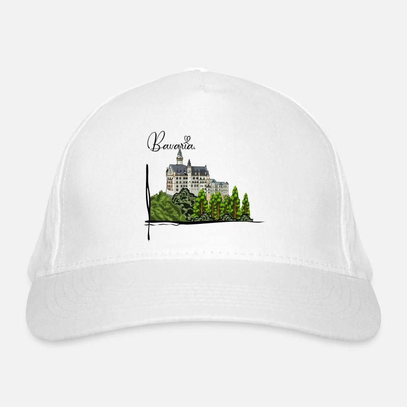 Schloss Neuschwanstein // Illustration - Bio-Baseballkappe - Weiß