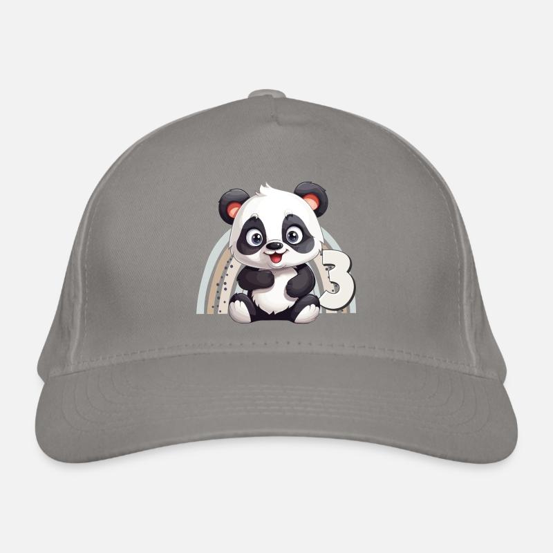 3. Geburtstag Panda Bär Regenbogen Süß Niedlich Bio-Baseballkappe