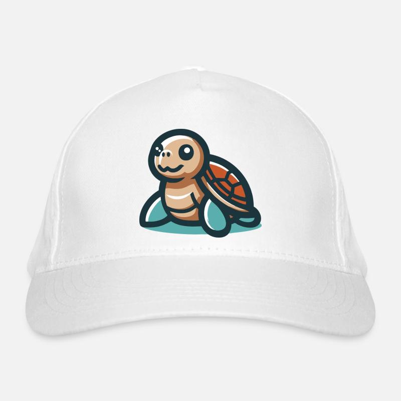 Lächelnde Schildkröte Bio-Baseballkappe