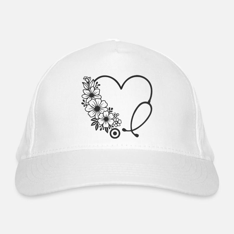 Conception de poussette en forme de cœur floral Casquette classique bio