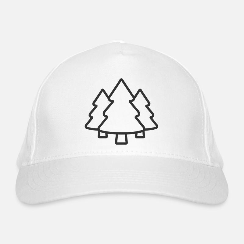 Spruce tree coniferous Forest Line Icon Organic Baseball Cap