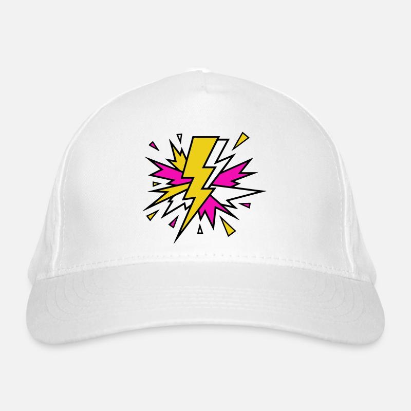 Explosion de néons à faisceau jaune - Casquette classique bio - blanc