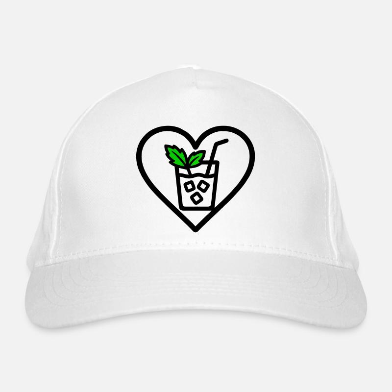 Mojito Heart Cocktail Mint Summer Drink Organic Baseball Cap