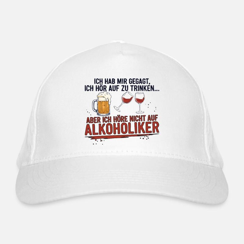 Witziger Trinkspruch mit Bier & Wein Bio-Baseballkappe