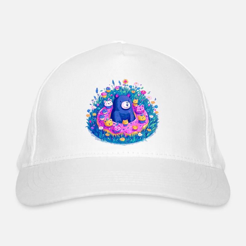 Baigner des ours dans la mer de fleurs Casquette classique bio