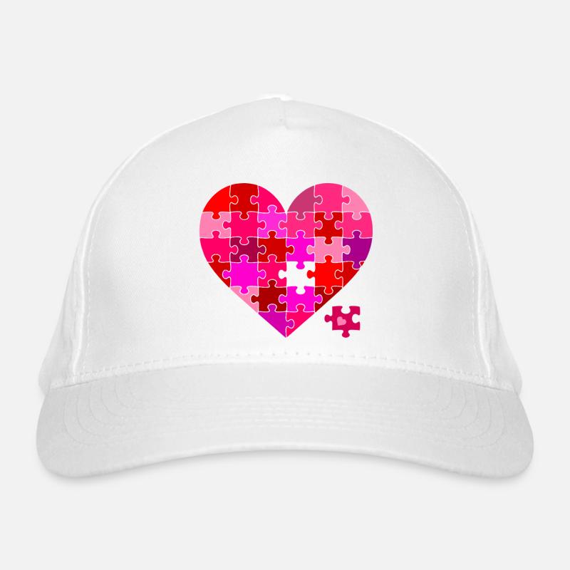 Explosion de couleurs du puzzle de cœur Casquette classique bio