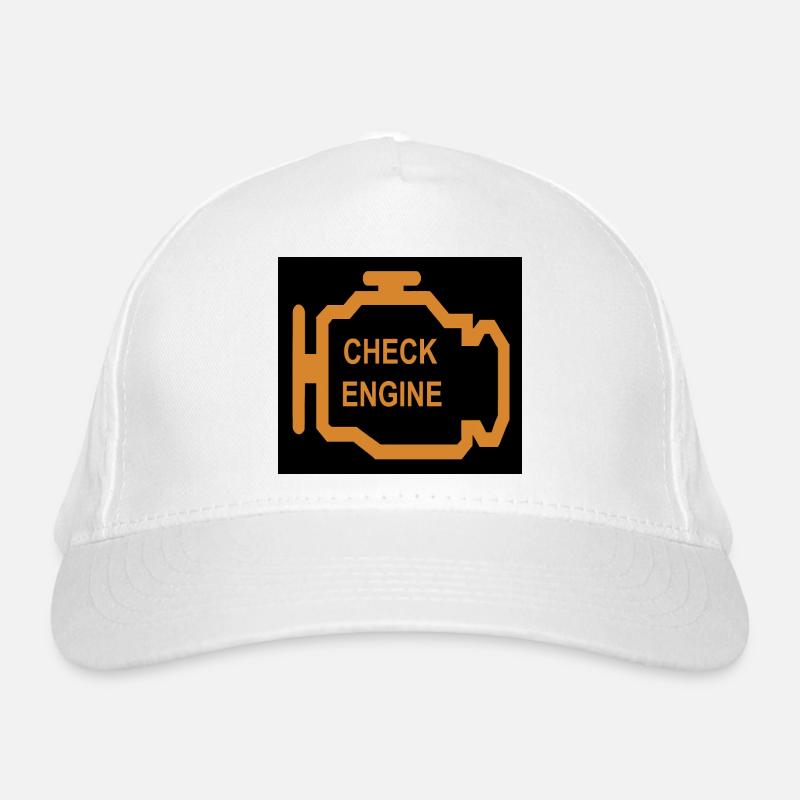 Check Engine Icon in Orange Organic Baseball Cap
