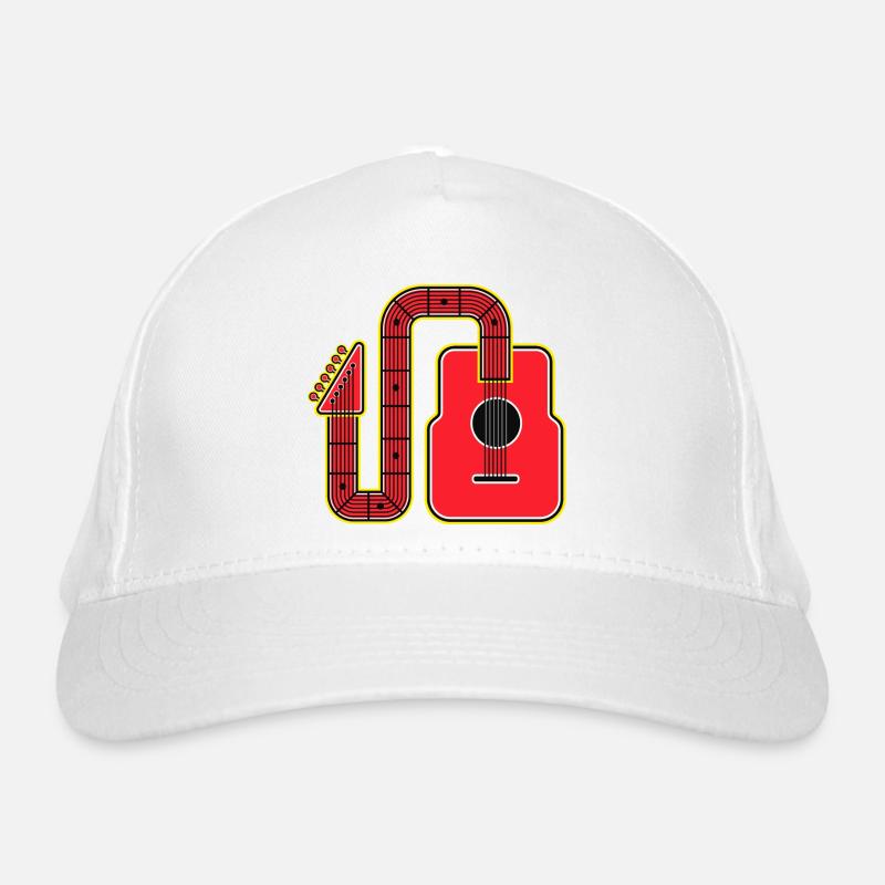 Red Abstract Shape Guitar Organic Baseball Cap