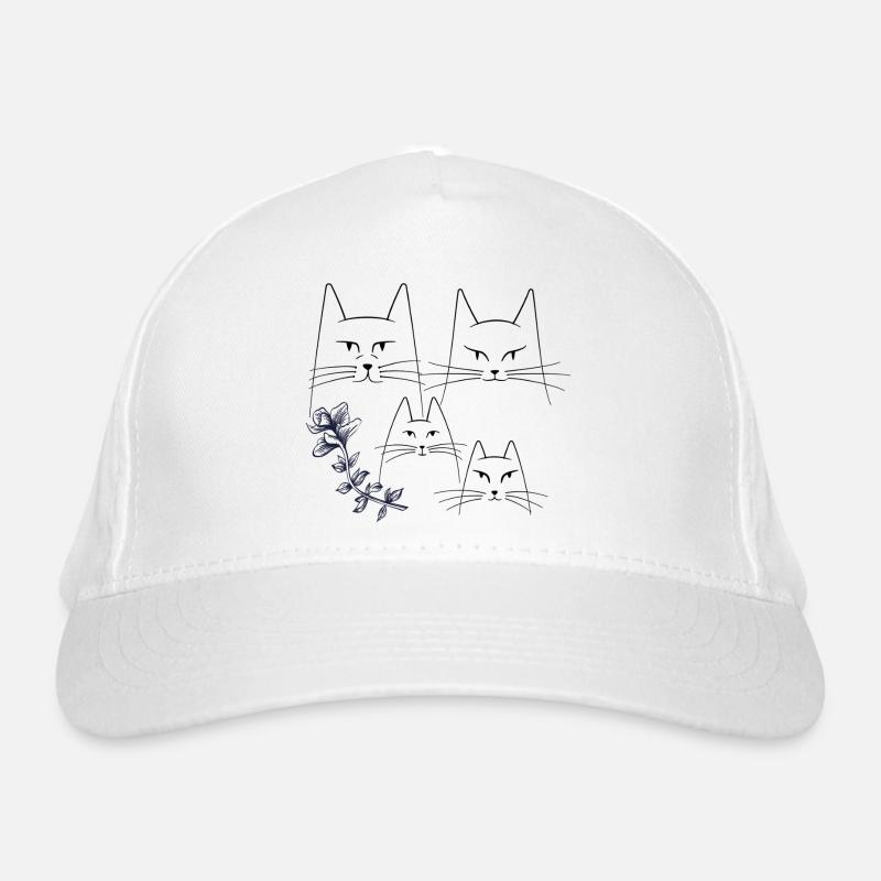 Katzen mit Blumenranke Bio-Baseballkappe