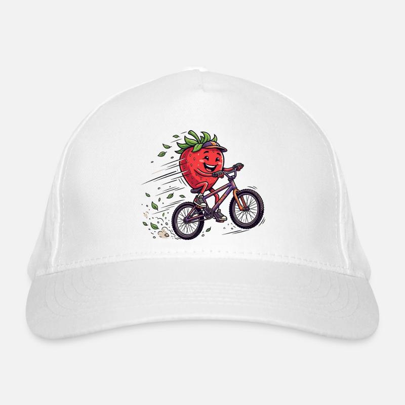 Fraise sympa lors d’une balade de VTT Casquette classique bio