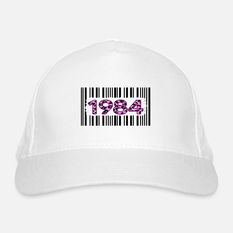 Birthday 1984 Anniversary Barcode Pink Leopard Organic Baseball Cap