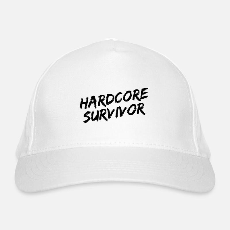 "Hardcore Survivor" Schwarze Pinselschrift Bio-Baseballkappe