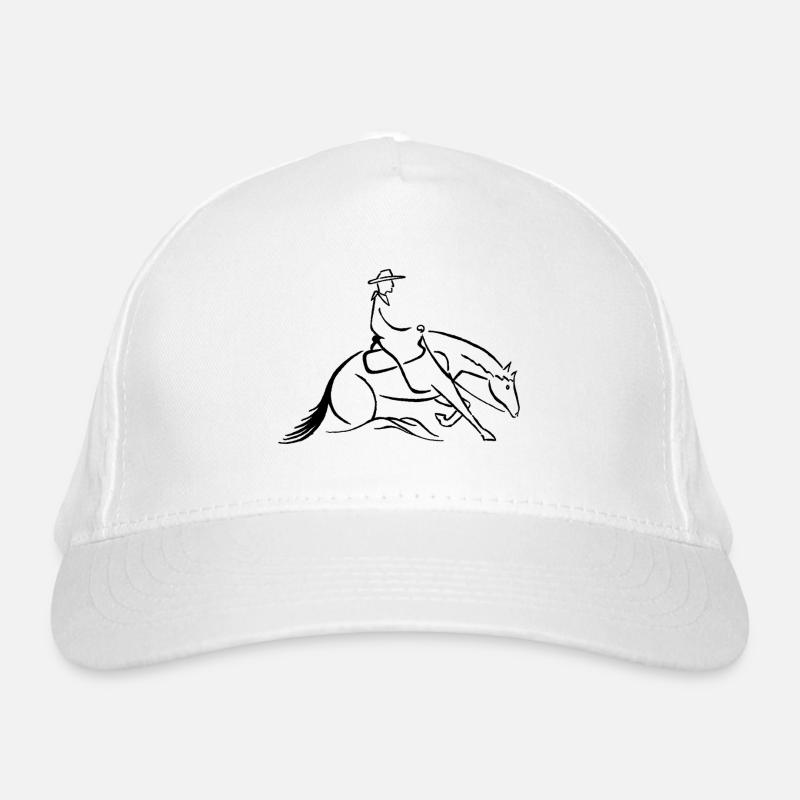 Westernreiter Slidingstop schwarz - Bio-Baseballkappe - Weiß