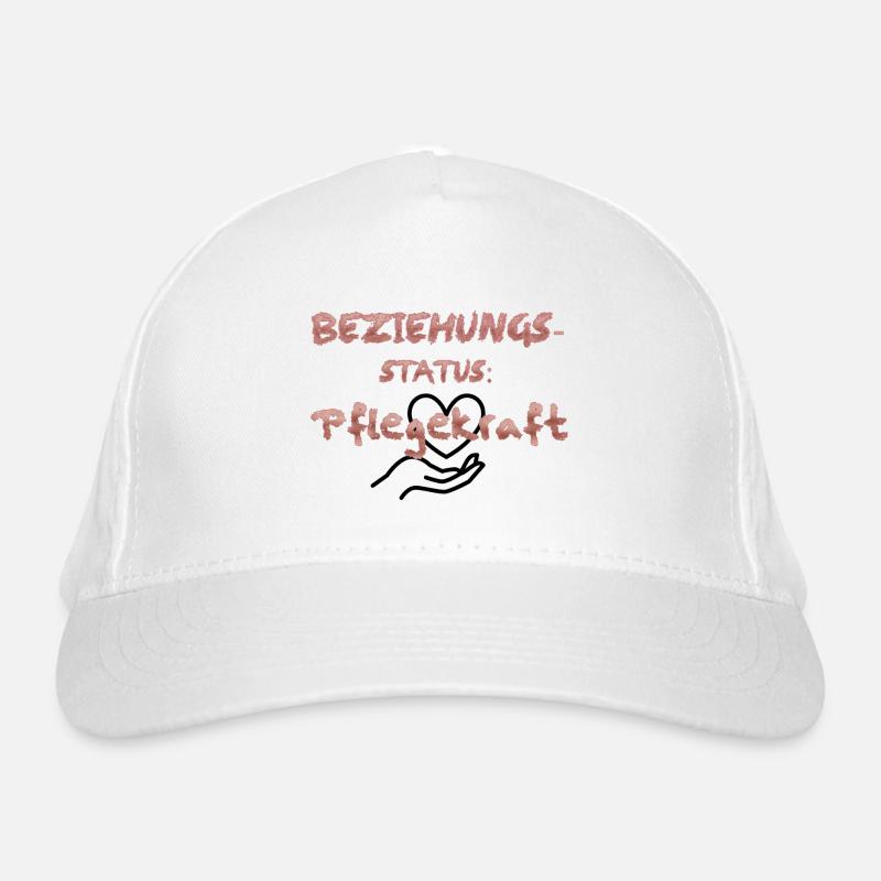 Beziehungsstatus: Pflegekraft - Bio-Baseballkappe - Weiß