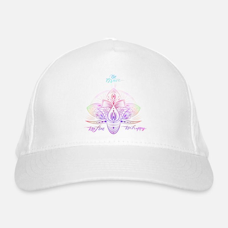 Colorful Sparkle Mandala Pattern - Organic Baseball Cap - white