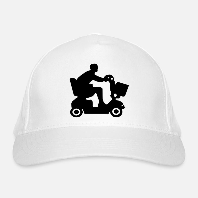 Image of disabled people in mobility scooter # - Organic Baseball Cap - white
