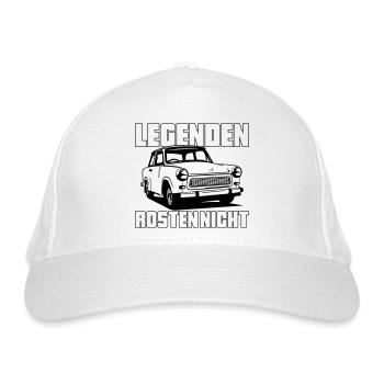 Farbe änderbar | Trabi Trabbi  Pappe DDR - Bio-Baseballkappe - Weiß - Vorne